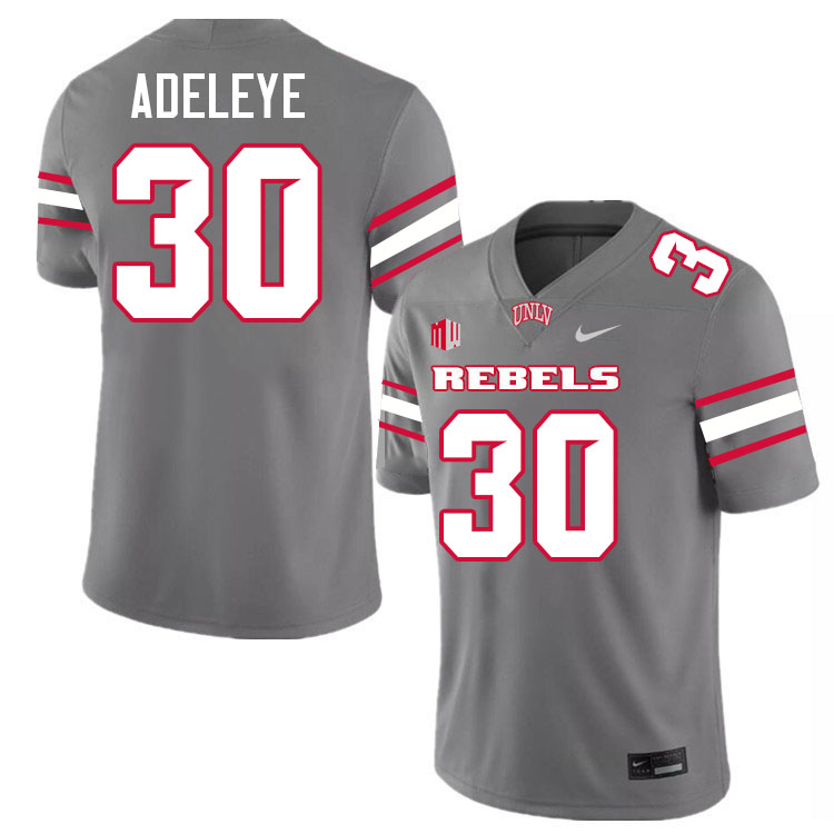 #30 Tunmise Adeleye UNLV Rebels College Football Jersey Stitched-Grey